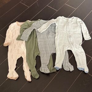 Cloud Island Kids Footies - Cream, Green, Blue